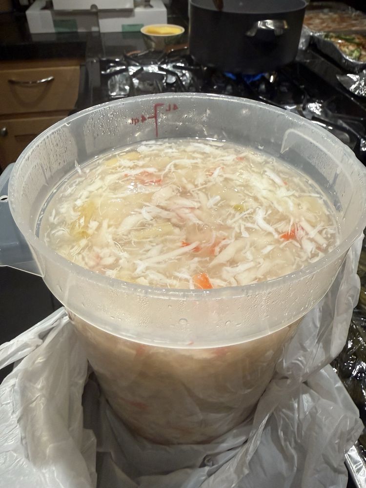 Asparagus crab meat soup